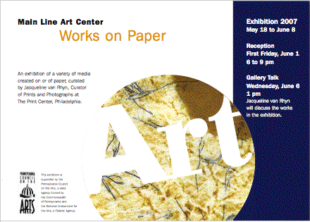 main line arts center : works on paper