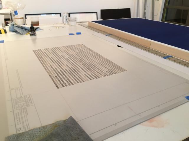 Image from my studio working on drawings for Being in the Woods
