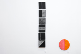  Defiant Column, six 4x4" panels, one Round drawing. sweet and sour