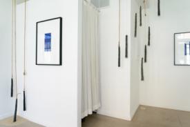 Soundings South Wall with drawings by Stella Untalan and sculpture by Amy Ralston